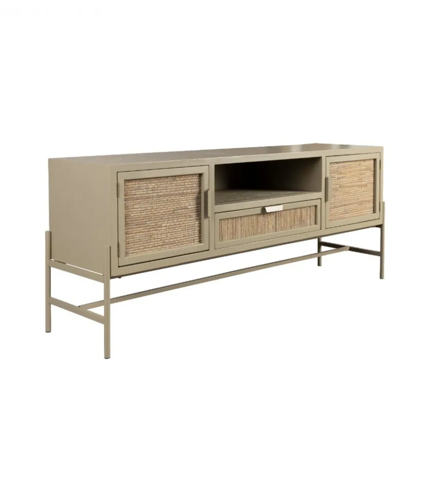 Dutchbone Industriele Kasten|Tv Meubels|Dressoir Yasu Rotan Beige 148cm