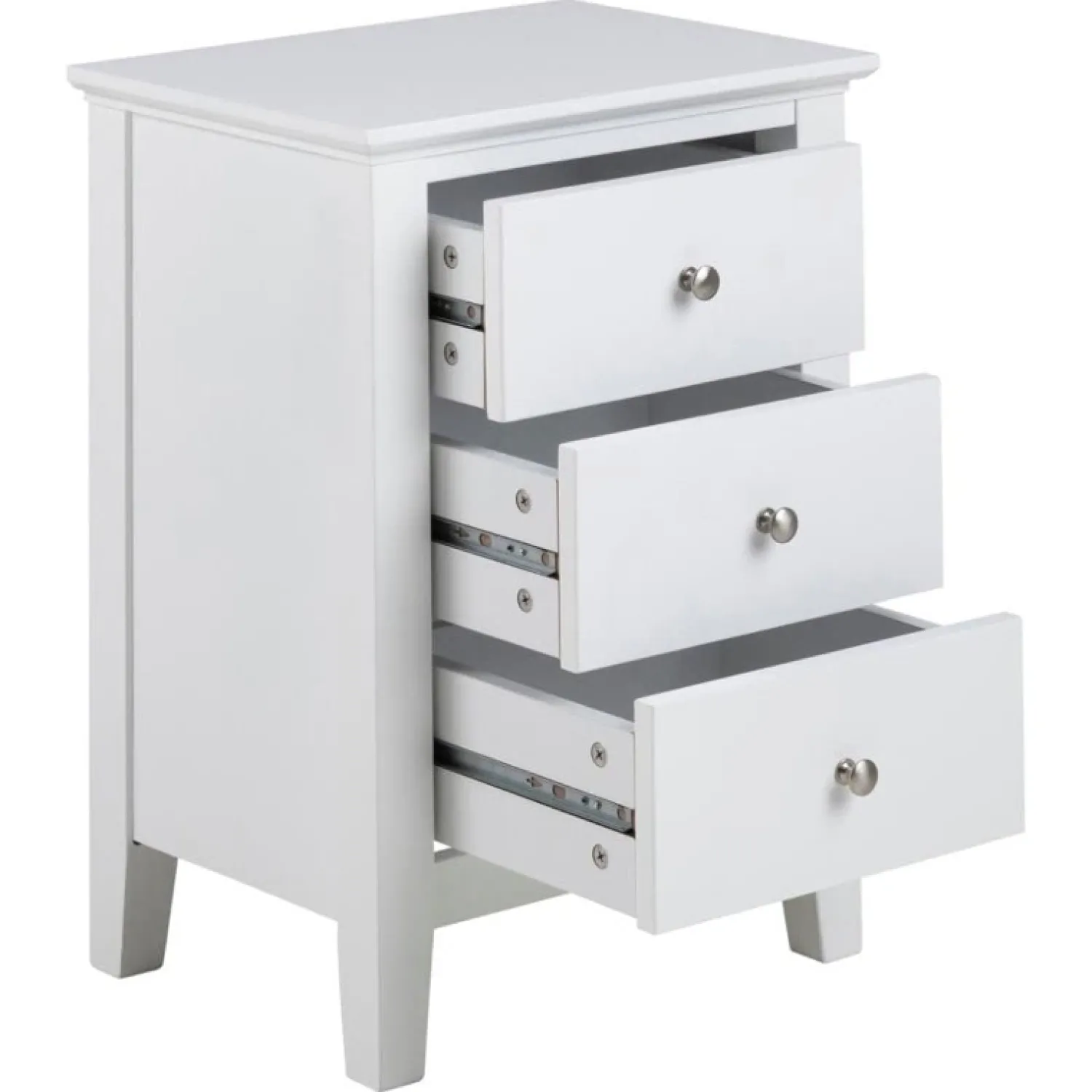 Nordhavn Nachtkastjes|Industriele Kasten|Drexia Nachtkastje 3 lade Wit 45cm