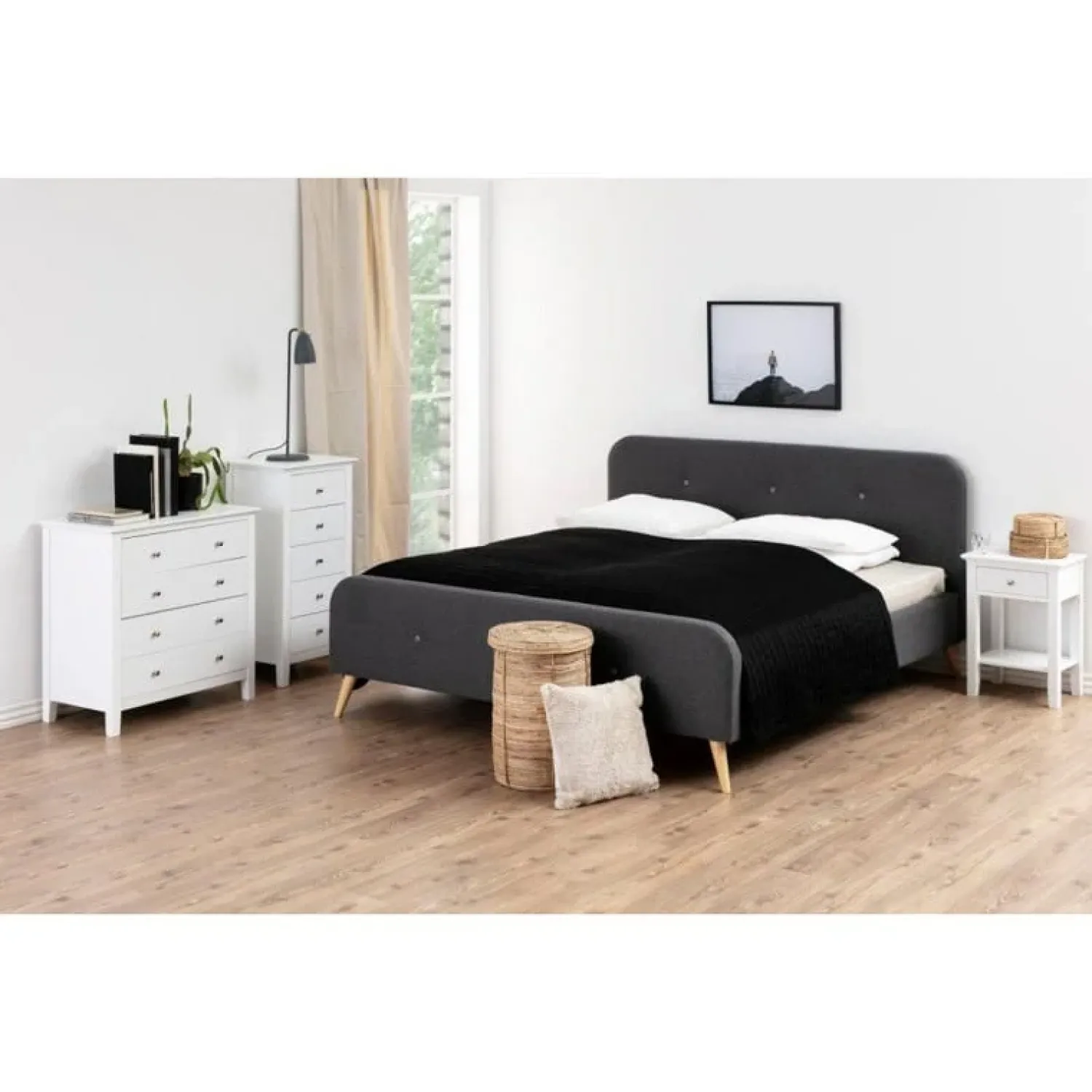 Nordhavn Nachtkastjes|Industriele Kasten|Drexia Nachtkastje 1 lade Wit 45cm