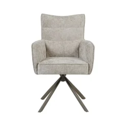 Label51 Eetkamerstoelen|Dubai Eetkamerstoel Naturel met Bronze poot