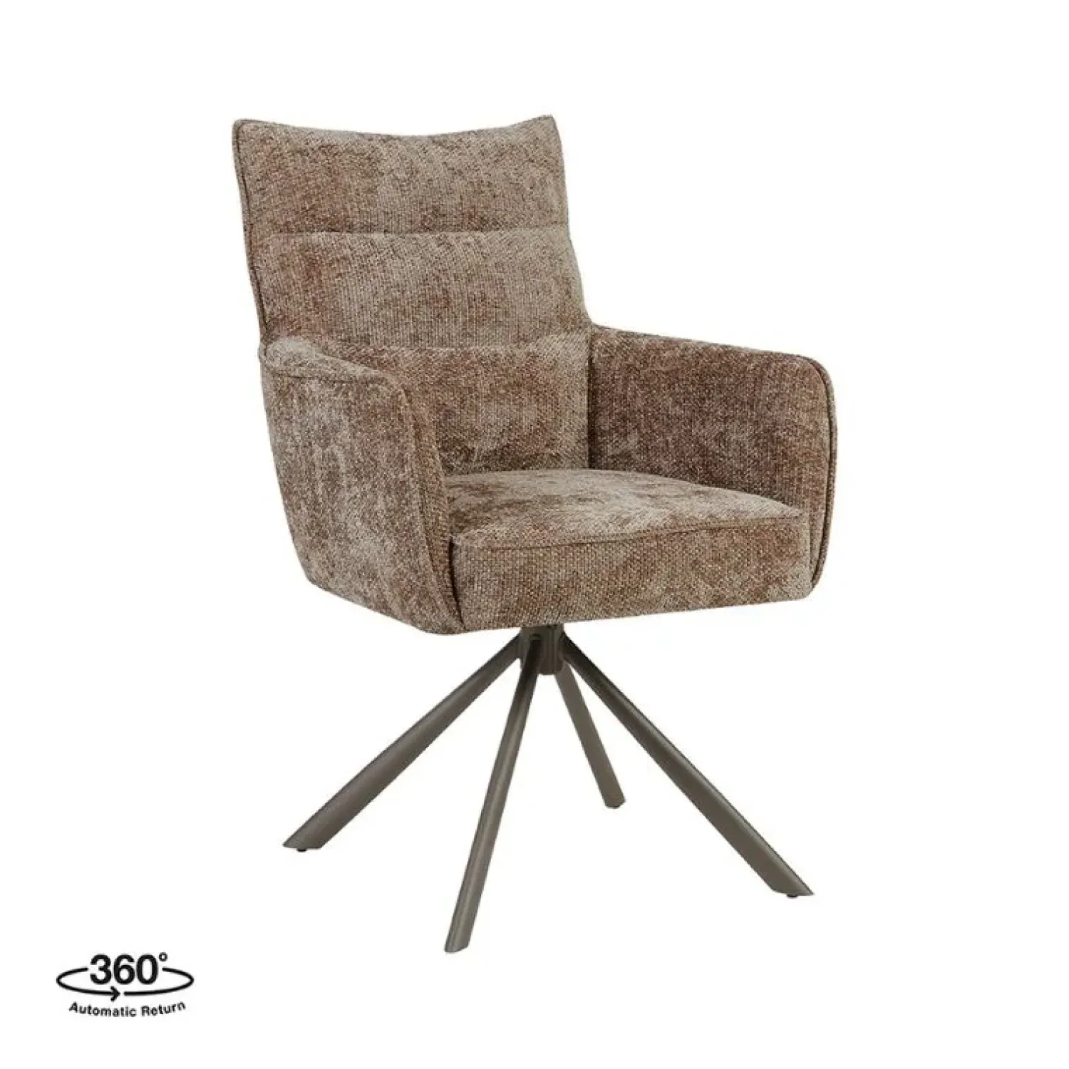 Label51 Eetkamerstoelen|Dubai Eetkamerstoel Taupe met Bronze poot