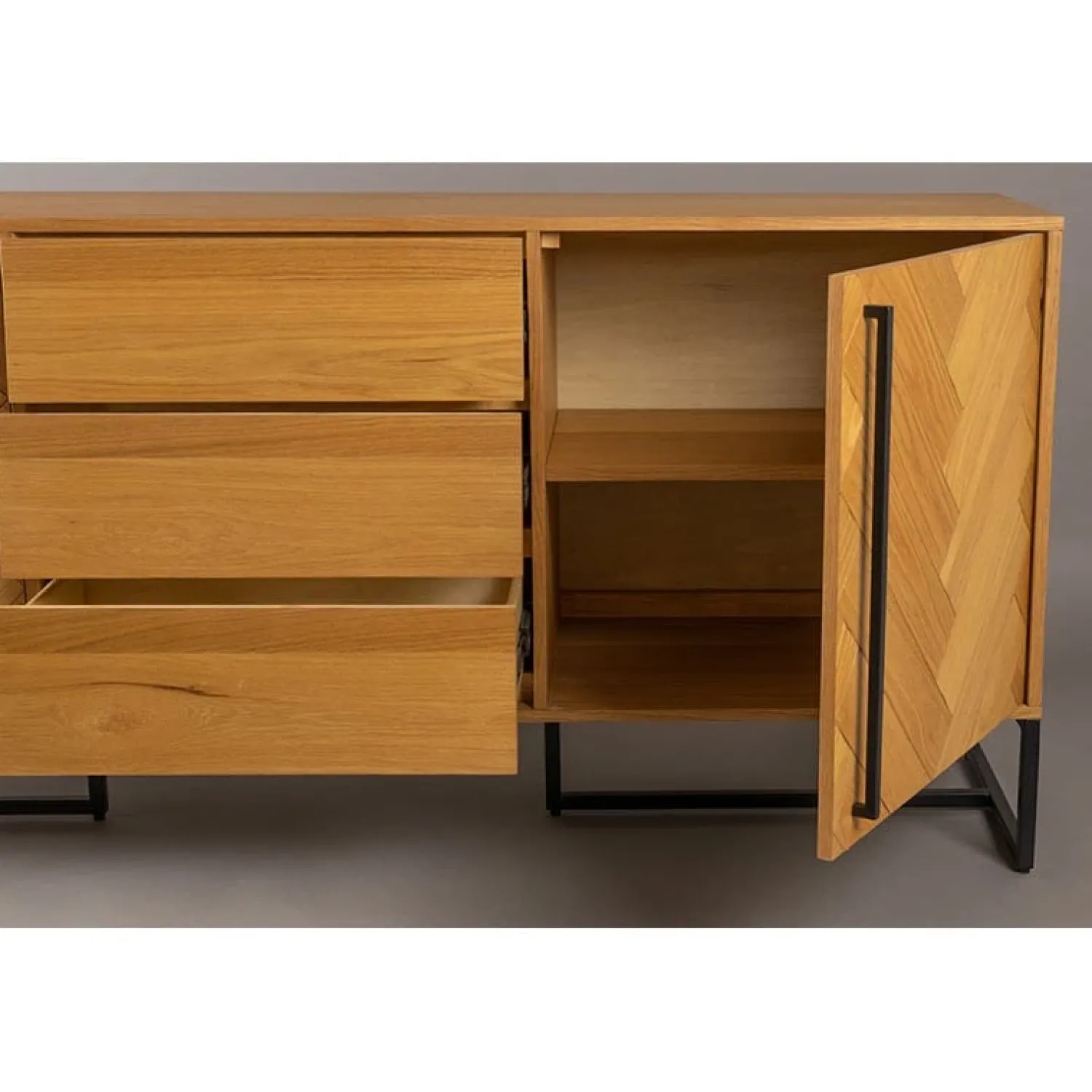 Dutchbone Dressoirs|Industriele Kasten|Class dressoir 180cm naturel eiken