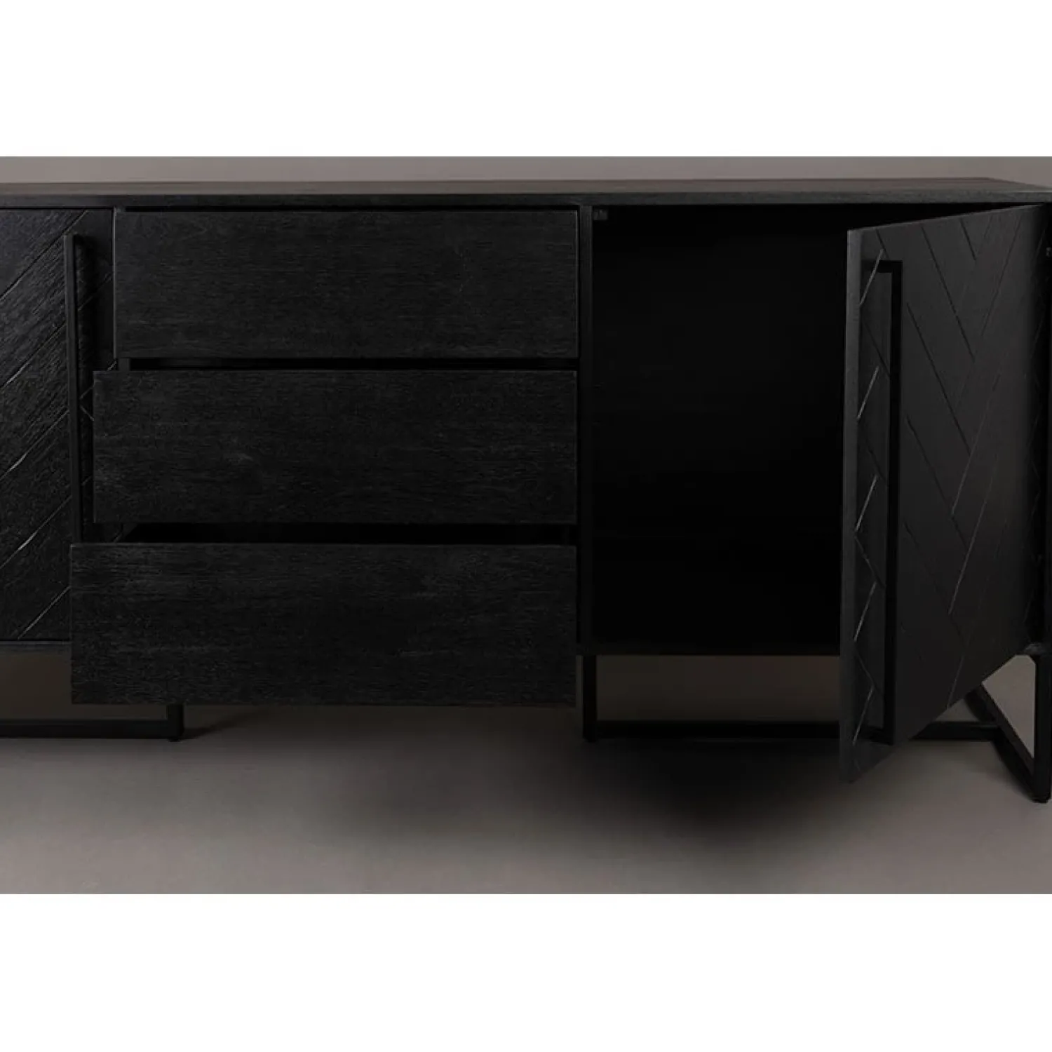 Dutchbone Dressoirs|Industriele Kasten|Class dressoir 180cm zwart