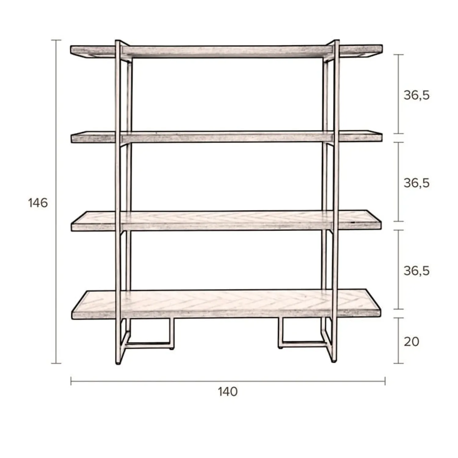 Dutchbone Wandkasten|Vakkenkasten|Class Wandkast zwart