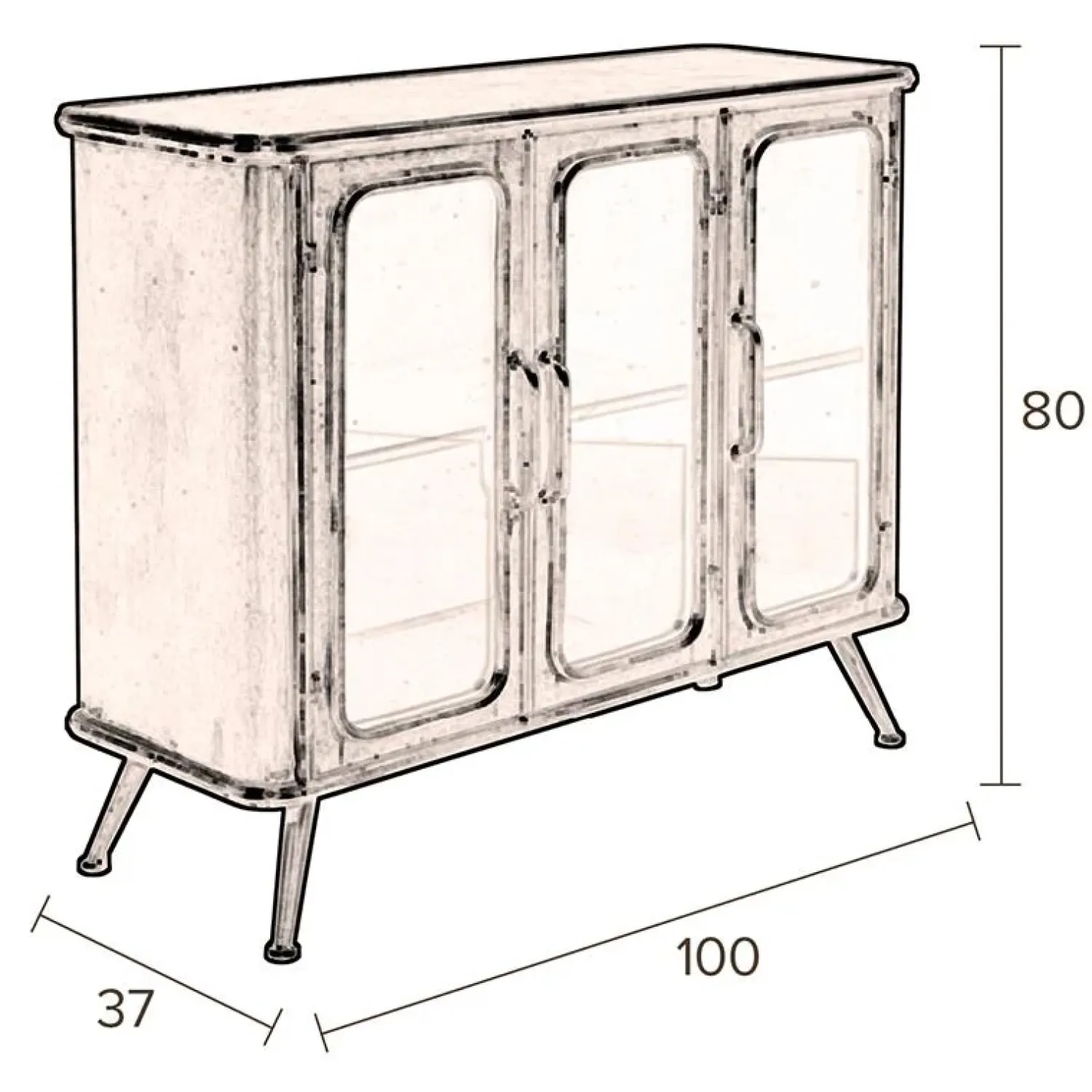 Dutchbone Dressoirs|Industriele Kasten|Denza Dressoir