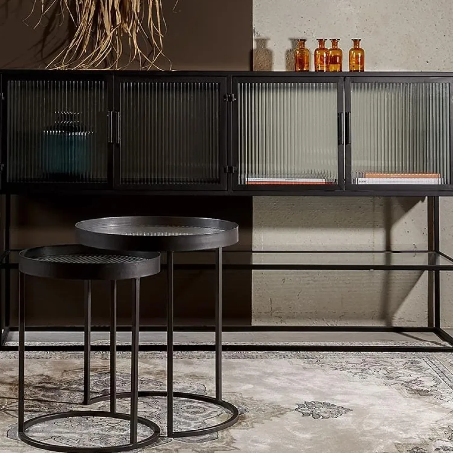 Dutchbone Dressoirs|Industriele Kasten|Dressoir Boli Zwart