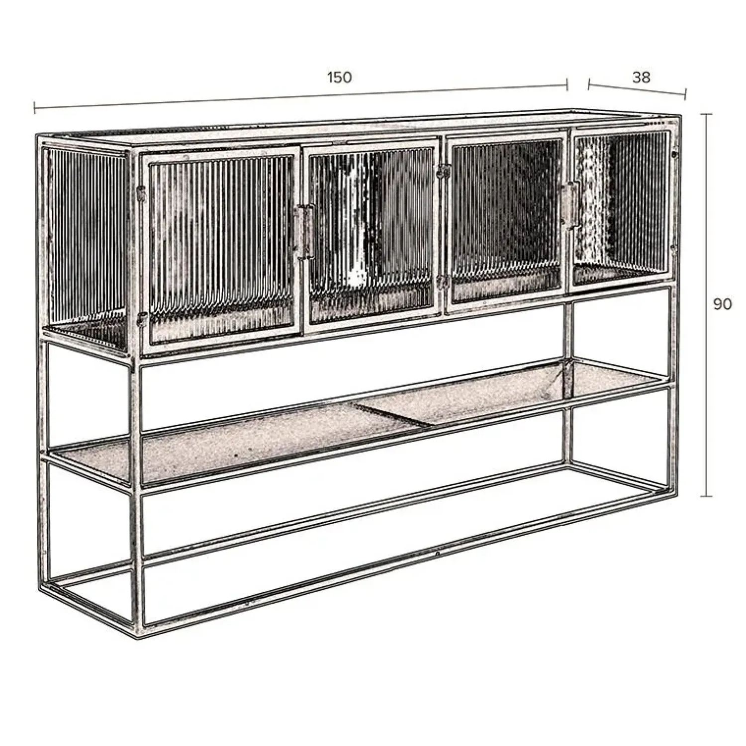 Dutchbone Dressoirs|Industriele Kasten|Dressoir Boli Zwart