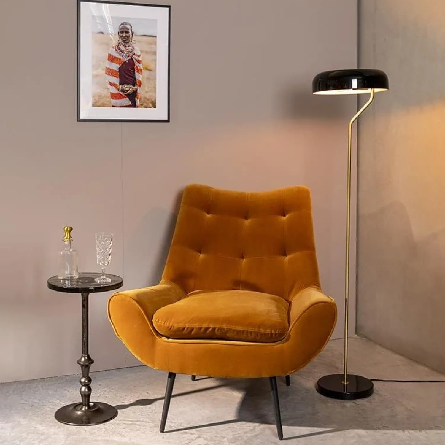 Dutchbone Vloerlampen|Eclipse Vloerlamp Zwart