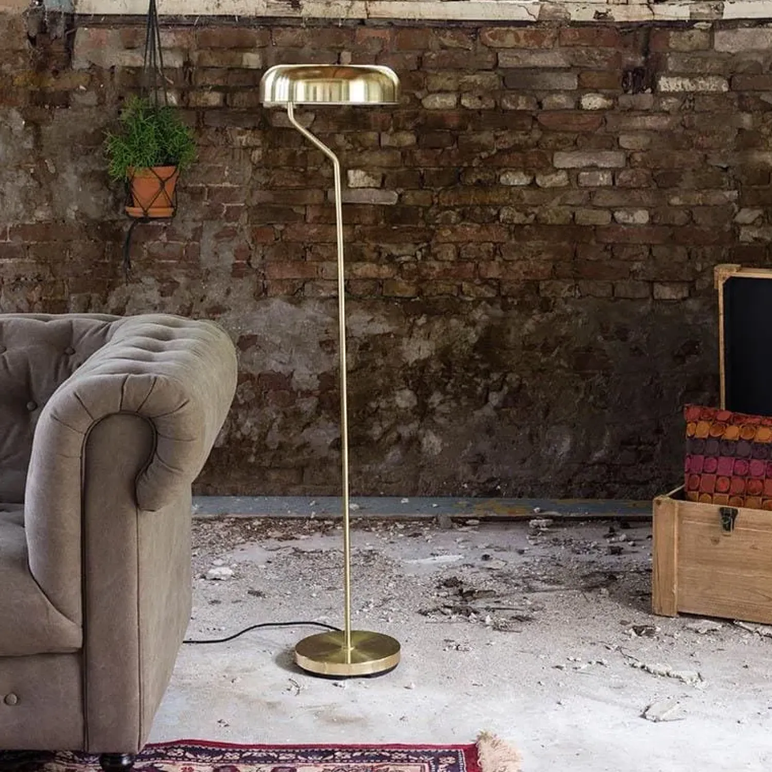 Dutchbone Vloerlampen|Eclipse Vloerlamp Messing