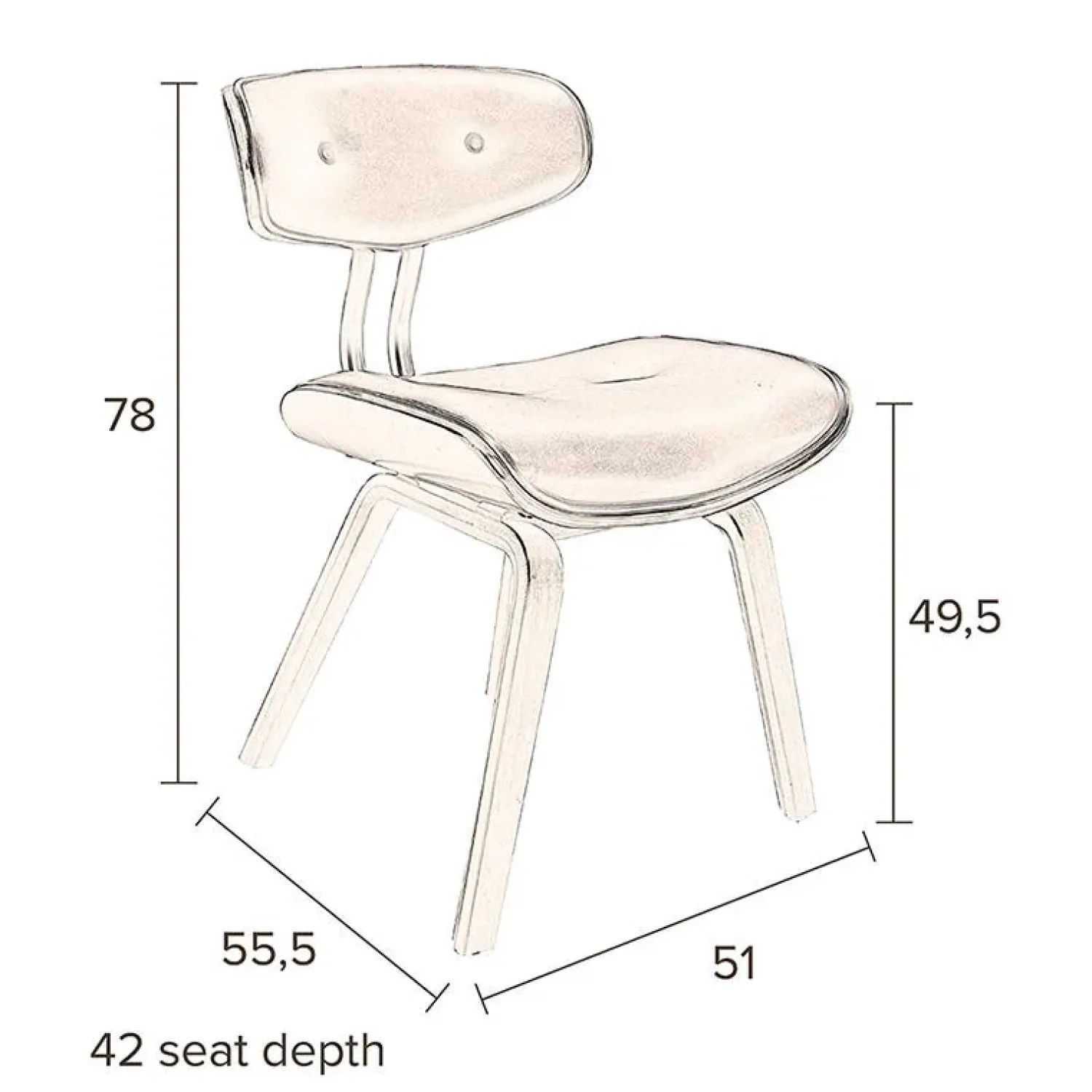 Dutchbone Eetkamerstoelen|Eetkamerstoel Blackwood Walnut