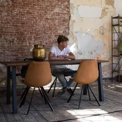 Dutchbone Eetkamerstoelen|Eetkamerstoel Franky Bruin