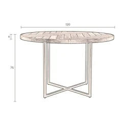 Dutchbone Eettafels|Eetkamertafel Class bruin rond 120cm