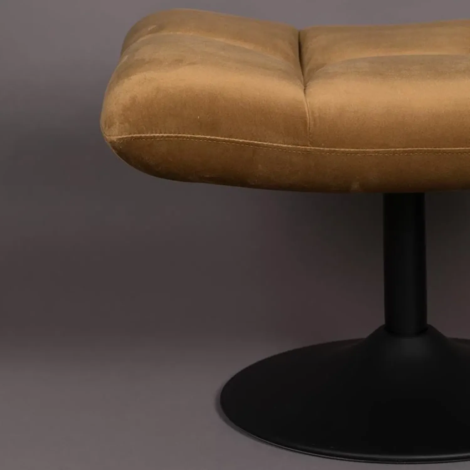 Dutchbone Hockers|Hocker Bar Velvet Goud Bruin