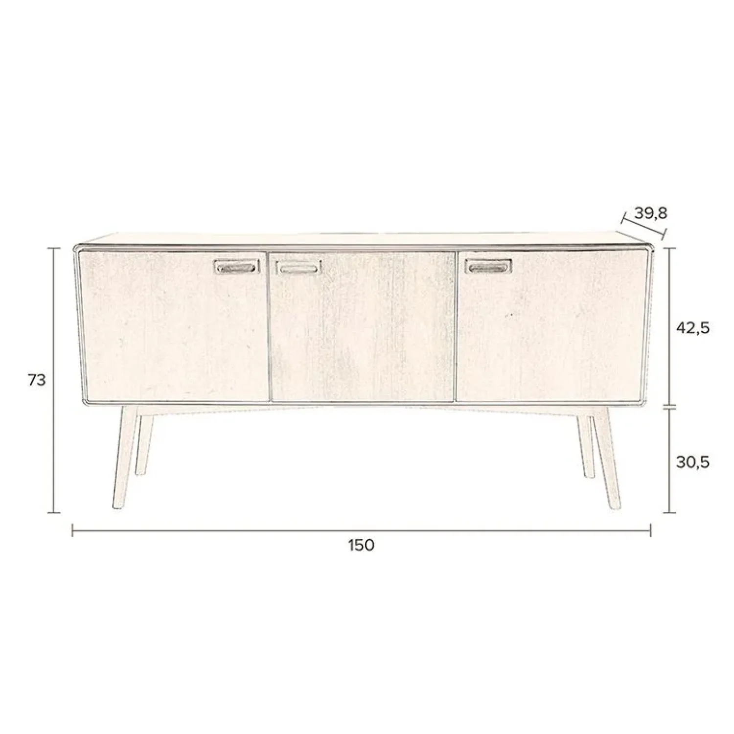 Dutchbone Dressoirs|Industriele Kasten|Juju Dressoir Hoog