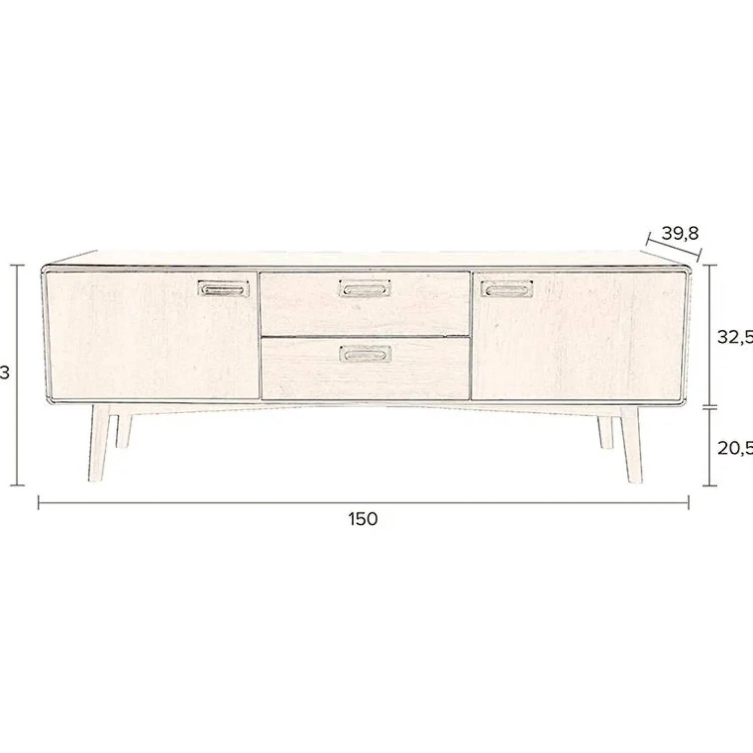 Dutchbone Dressoirs|Industriele Kasten|Juju Dressoir Laag