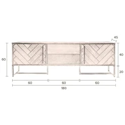 Dutchbone Industriele Kasten|Tv Meubels|Tv meubel Class naturel eiken 180cm