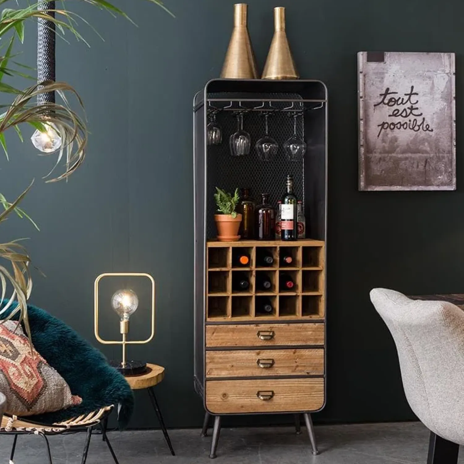 Dutchbone Wijnkasten|Wandkasten|Vino Wijnkast