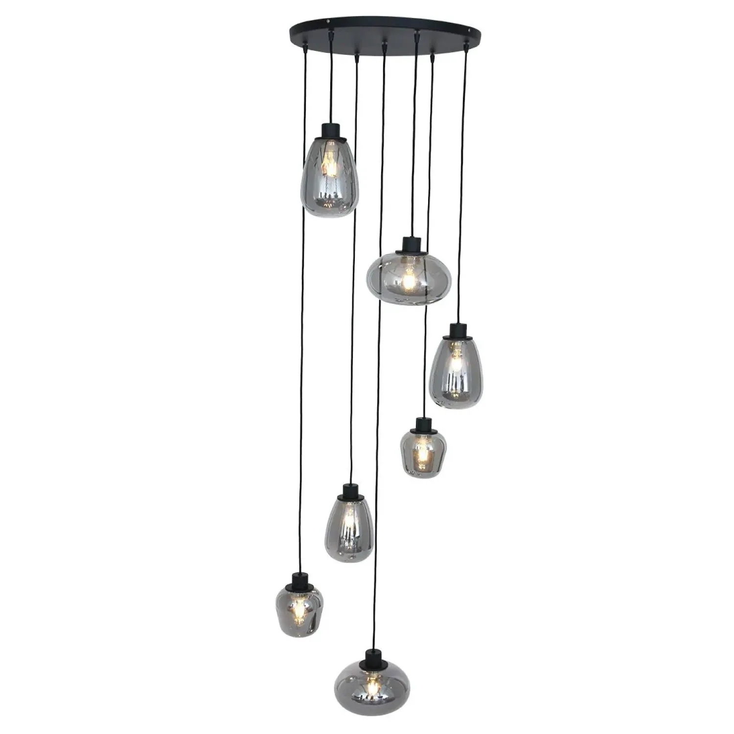 Steinmex Hanglampen|Glazen Hanglamp|Echo Hanglamp 7-lichts glas