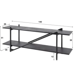 Kalfort Industriele Kasten|Tv Meubels|Eddy Tv-meubel metaal Antraciet 140cm