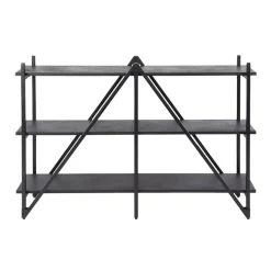 Kalfort Wandkasten|Industriele Kasten|Eddy Wandrek 3 laags Antraciet 130cm