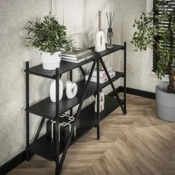 Kalfort Wandkasten|Industriele Kasten|Eddy Wandrek 3 laags Antraciet 130cm