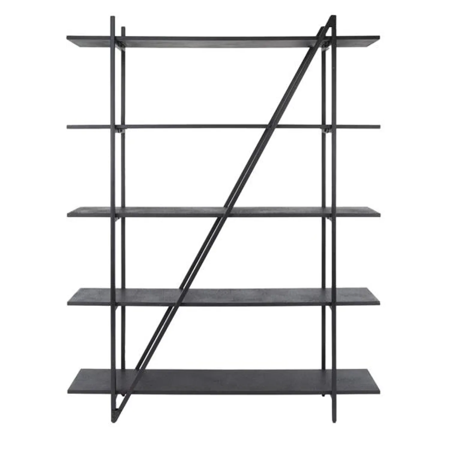 Kalfort Wandkasten|Industriele Kasten|Eddy Wandrek 5 laags Antraciet 140cm