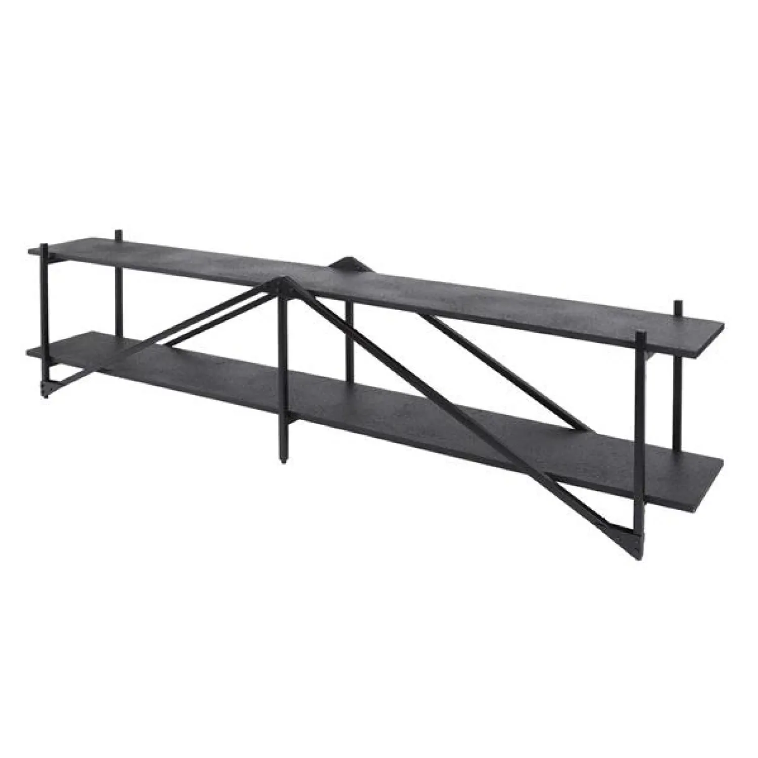 Kalfort Industriele Kasten|Tv Meubels|Eddy XL Tv-meubel metaal Antraciet 220cm