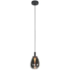 Steinmex Hanglampen|Glazen Hanglamp|Edgar 1-lichts Hanglamp small Smoke Glas