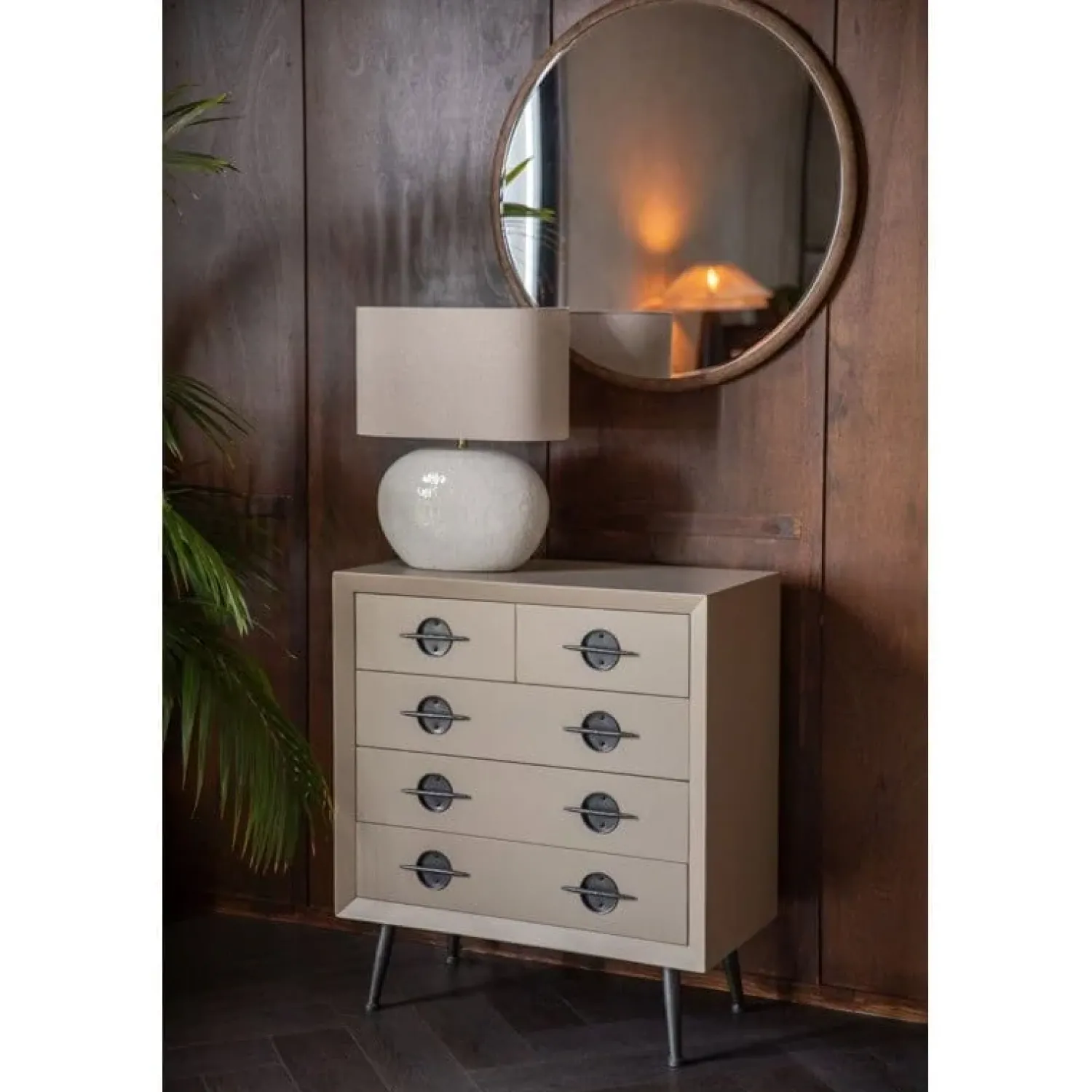 Dutchbone Wandkasten|Industriele Kasten|Edson Wandkast Beige 86cm