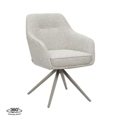 Label51 Eetkamerstoelen|Eetkamerstoel Akira Naturel Boucle met Taupe poot