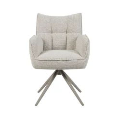 Label51 Eetkamerstoelen|Eetkamerstoel Amalfi Naturel Boucle met Taupe poot