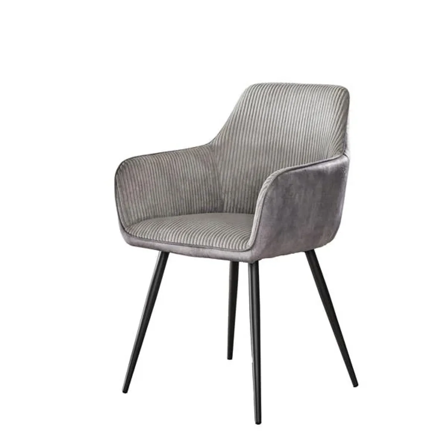 Kalfort Eetkamerstoelen|Eetkamerstoel Angie Ribstof 57cm Zilver