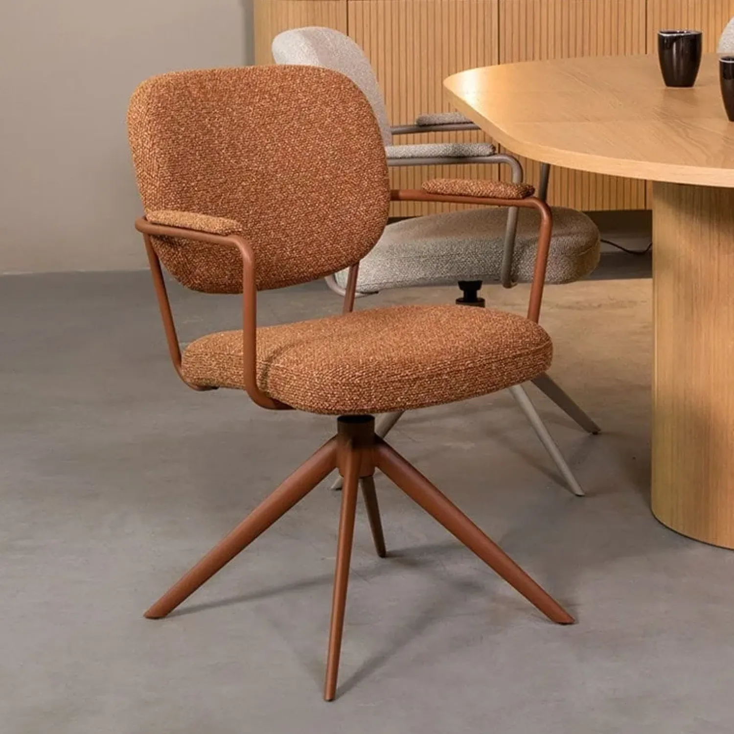 Label51 Eetkamerstoelen|Eetkamerstoel Basel Coral Boucle