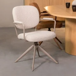 Label51 Eetkamerstoelen|Eetkamerstoel Basel Naturel Boucle