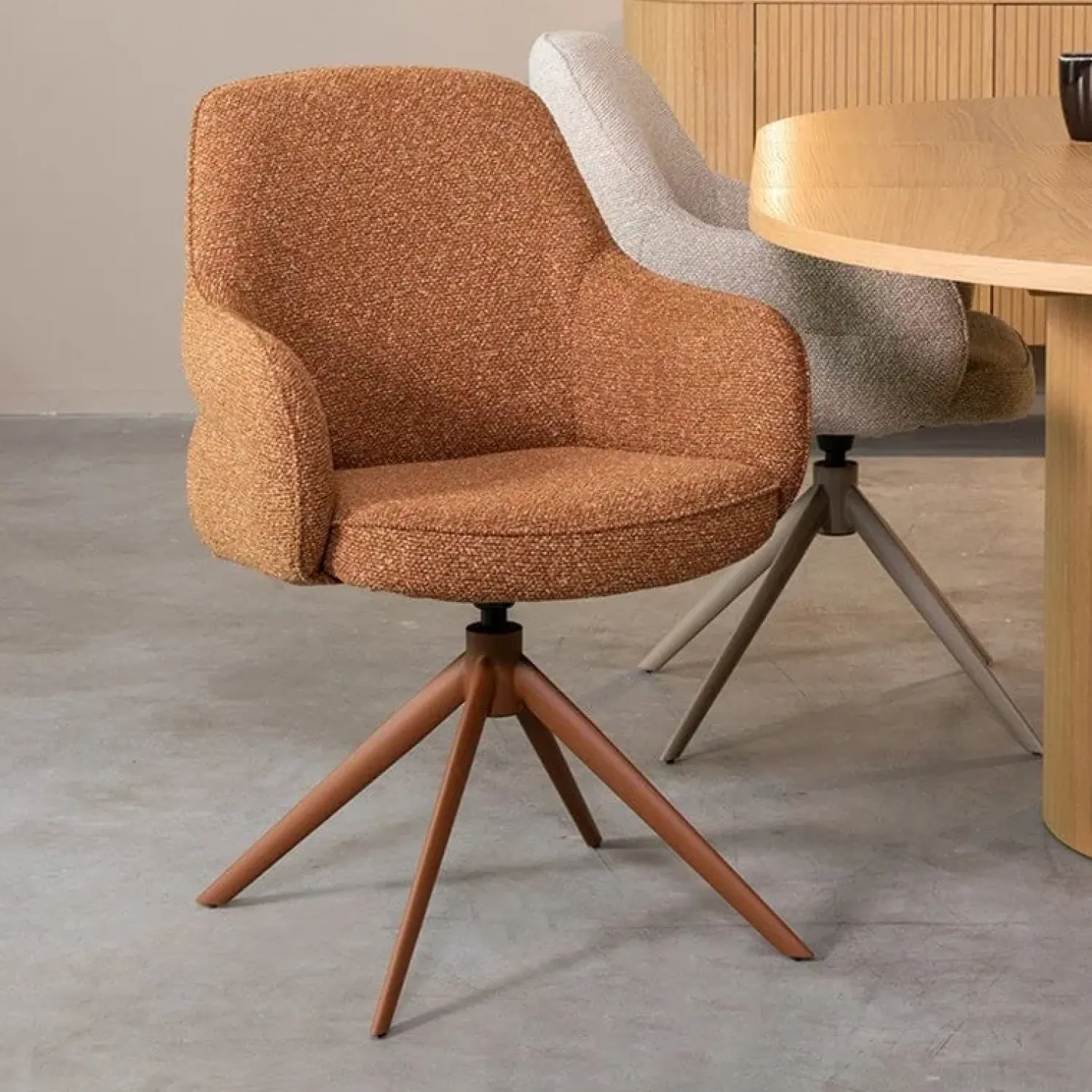 Label51 Eetkamerstoelen|Eetkamerstoel Bern Coral Boucle