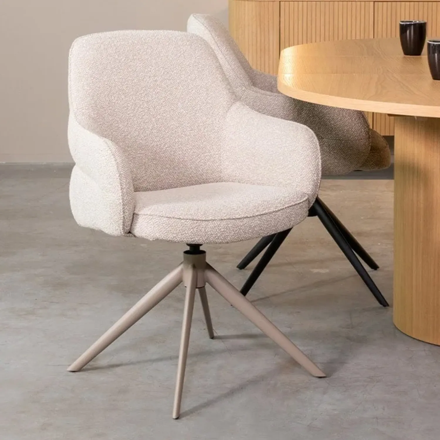 Label51 Eetkamerstoelen|Eetkamerstoel Bern Naturel Boucle