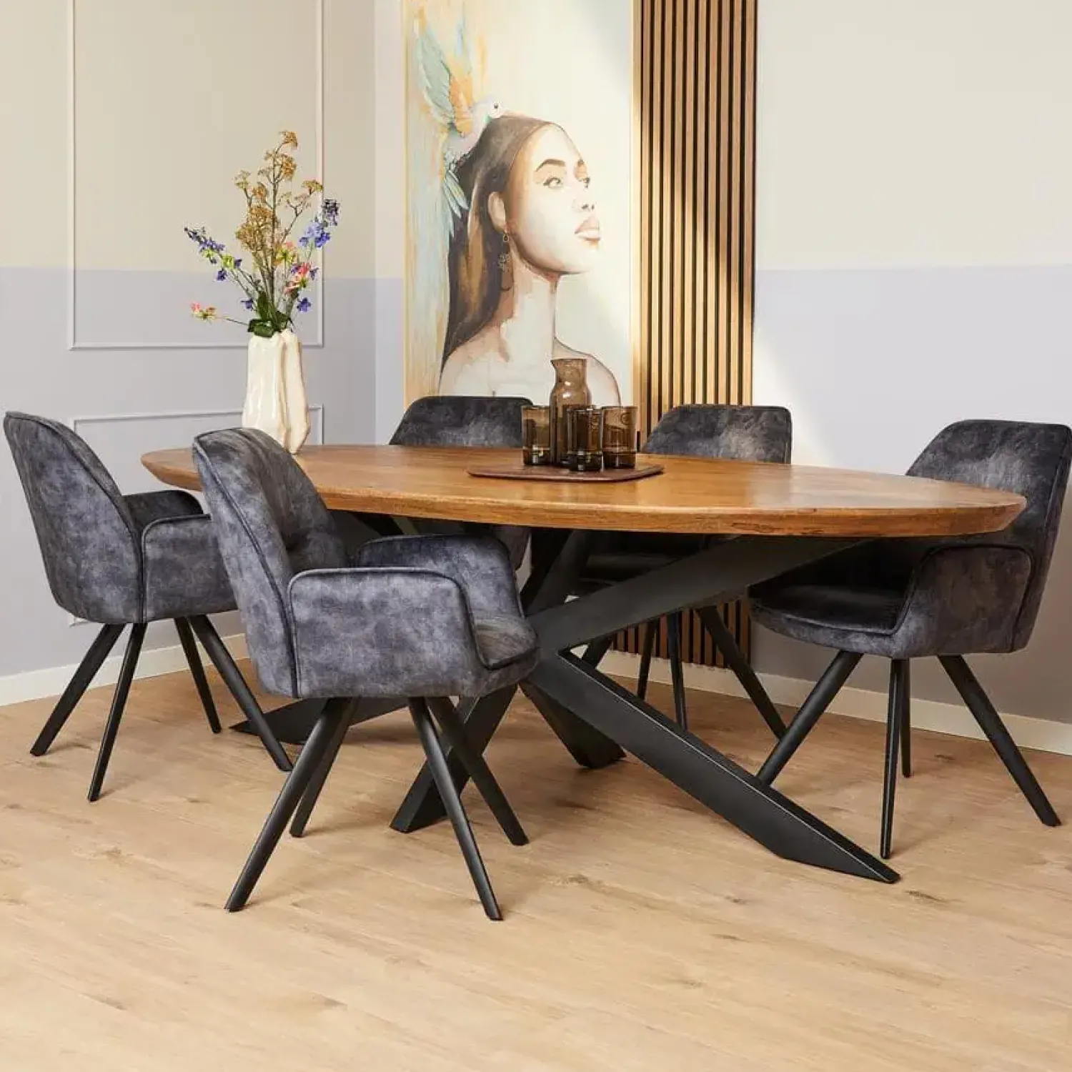 Furndea Eetkamerstoelen|Eetkamerstoel Brigitte Antraciet
