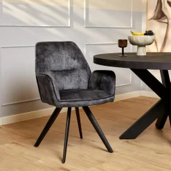 Furndea Eetkamerstoelen|Eetkamerstoel Brigitte Antraciet