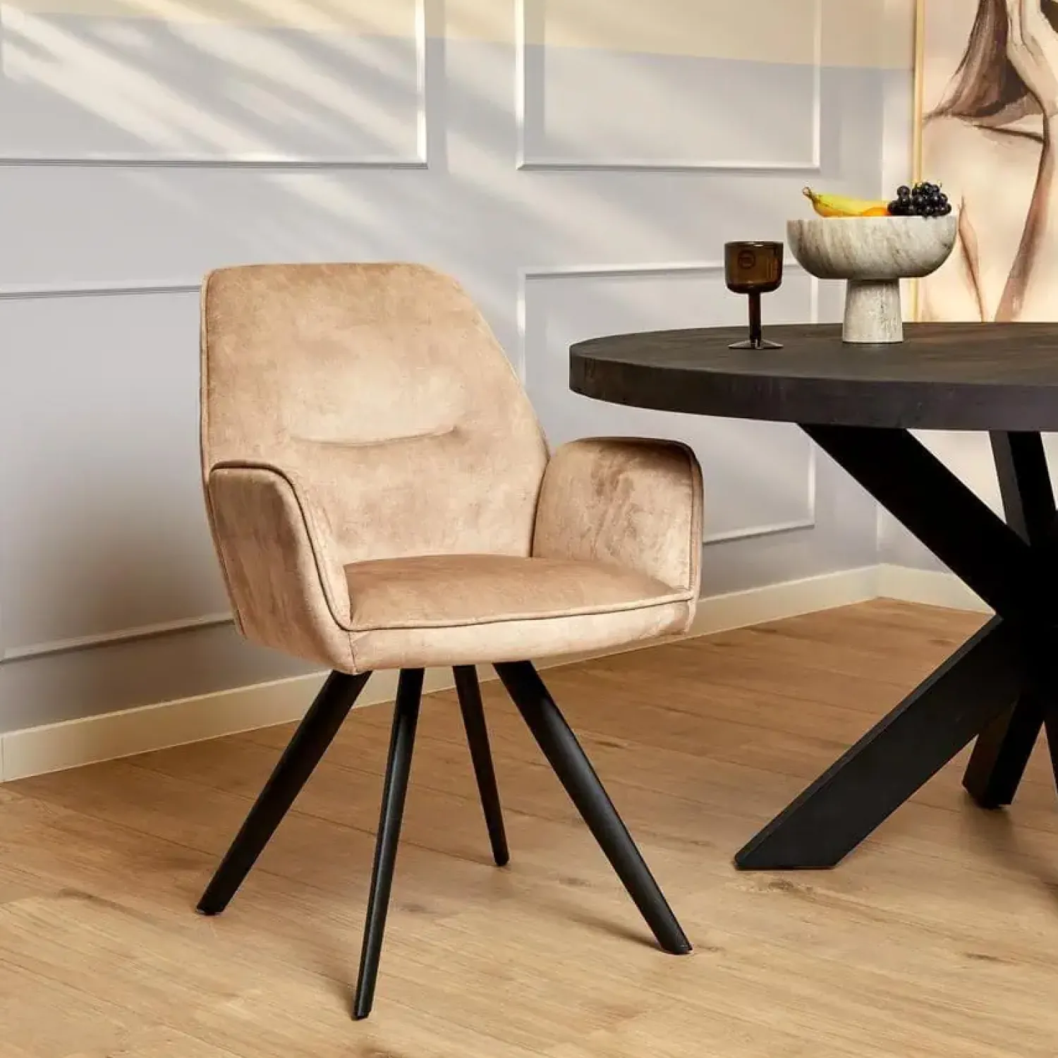 Furndea Eetkamerstoelen|Eetkamerstoel Brigitte Beige