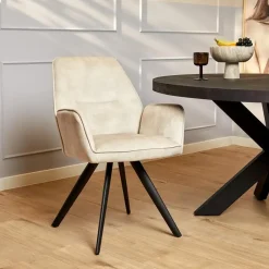 Furndea Eetkamerstoelen|Eetkamerstoel Brigitte Champagne