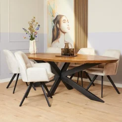Furndea Eetkamerstoelen|Eetkamerstoel Brigitte Champagne
