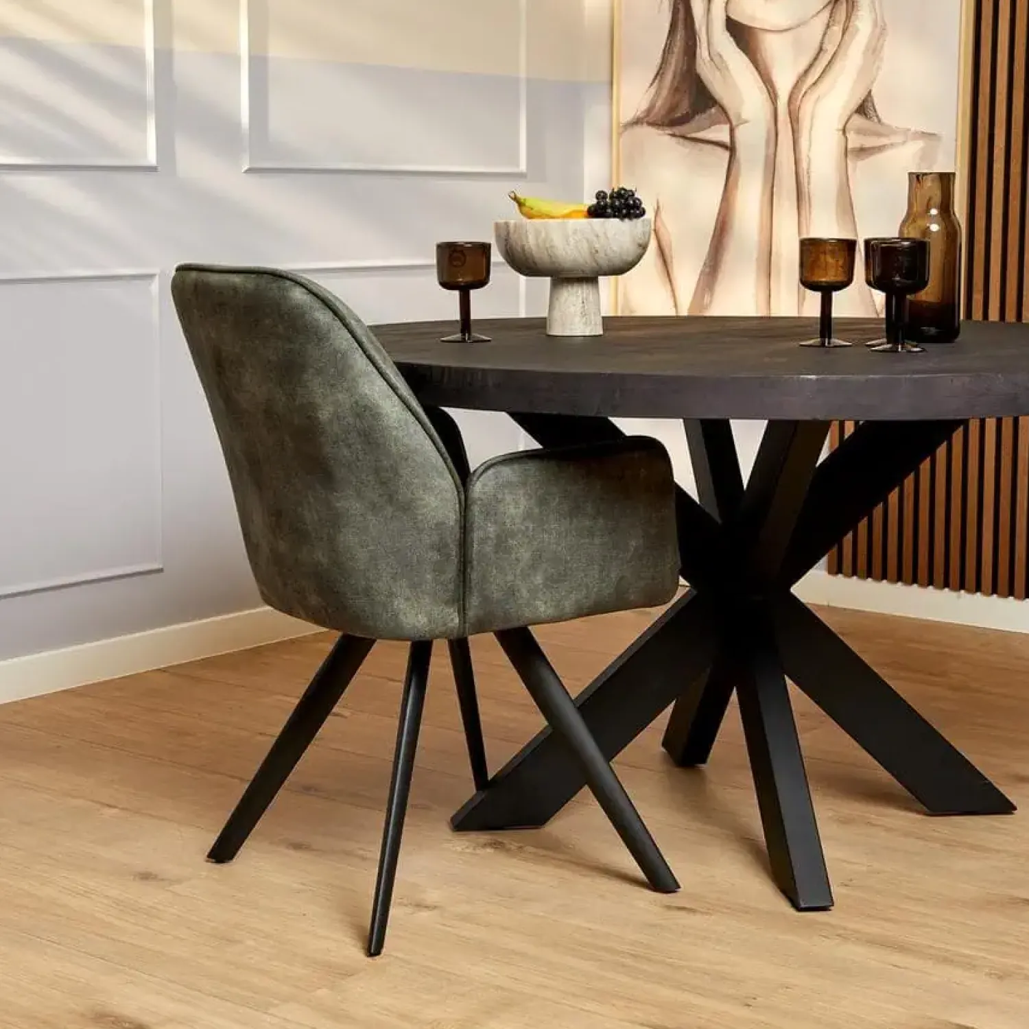 Furndea Eetkamerstoelen|Eetkamerstoel Brigitte Hunter Green