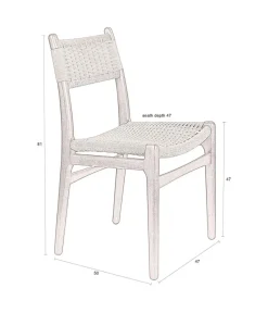 Dutchbone Eetkamerstoelen|Eetkamerstoel Cecile 47cm
