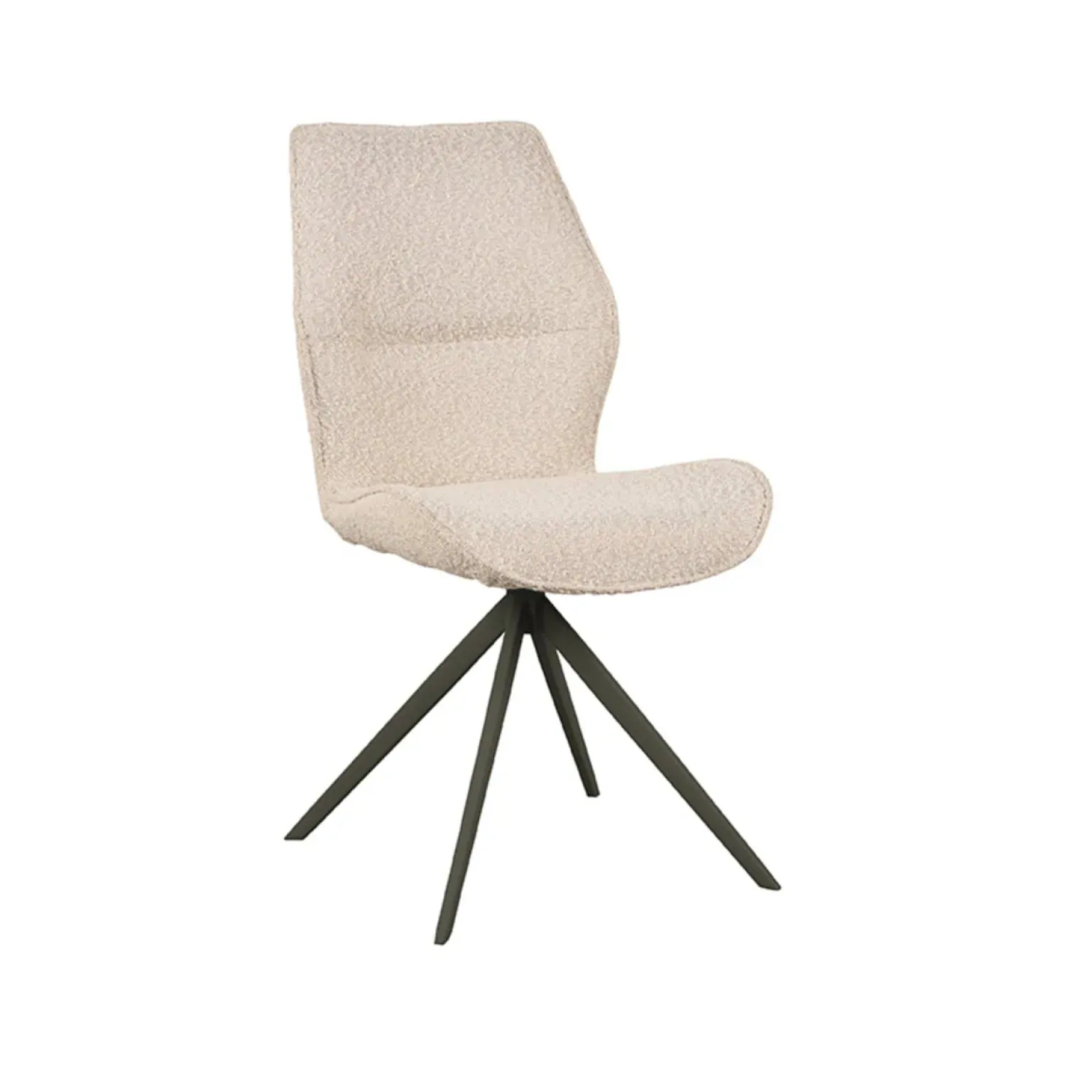 Label51 Eetkamerstoelen|Eetkamerstoel Comfy Boucle met zwart onderstel 48cm