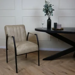 Cavetown Eetkamerstoelen|Eetkamerstoel Emilio rond frame