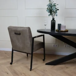 Cavetown Eetkamerstoelen|Eetkamerbanken|Eetkamerstoel Emilio vierkant frame