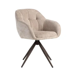 Label51 Eetkamerstoelen|Eetkamerstoel Esma Clay met Brons poot