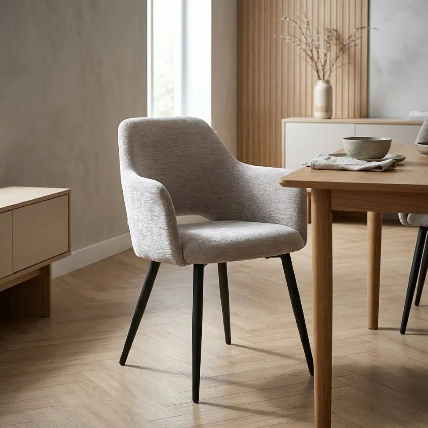 Eleonora Eetkamerstoelen|Eetkamerstoel Esmee Beige 58cm