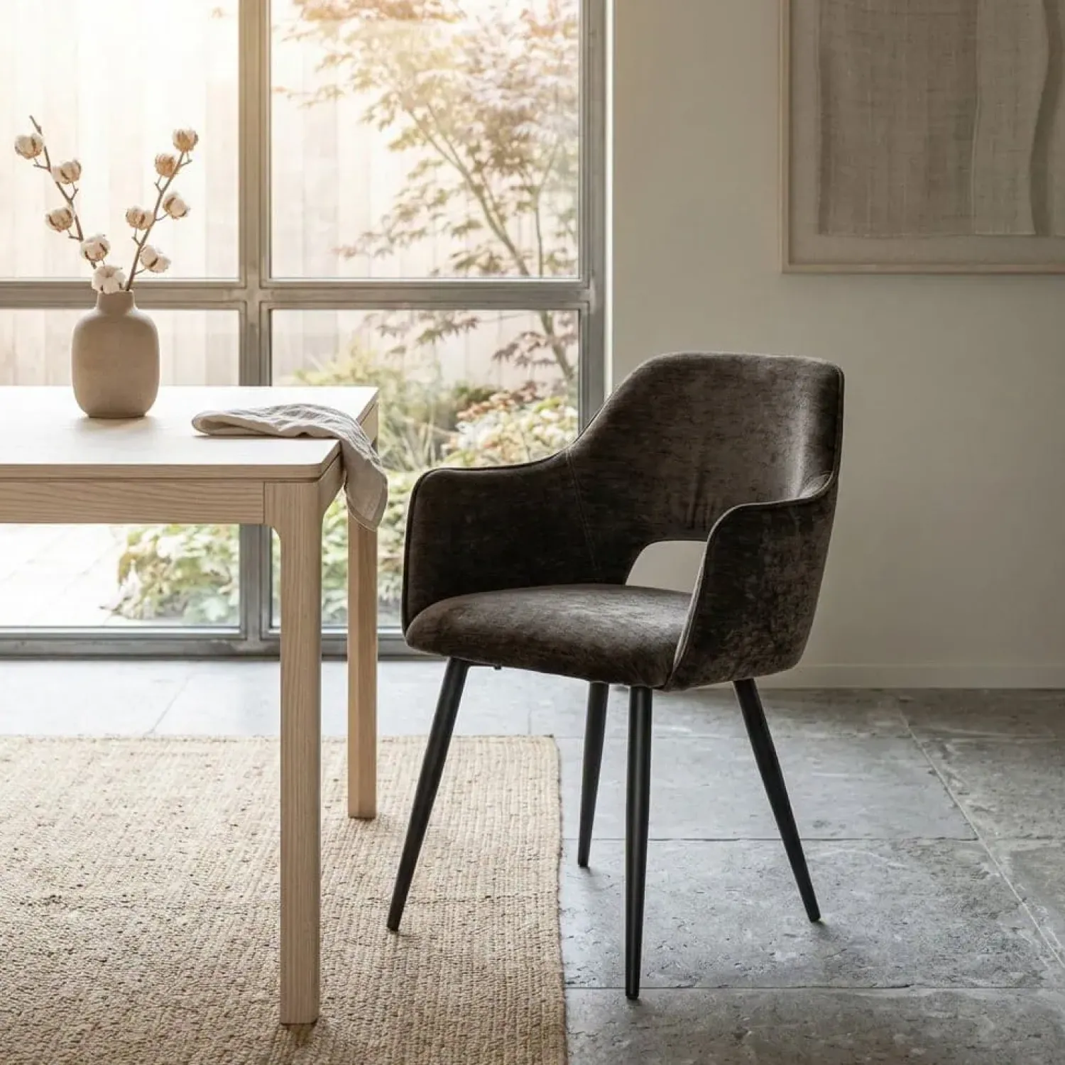 Eleonora Eetkamerstoelen|Eetkamerstoel Esmee Bruin 58cm