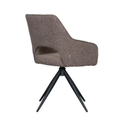 Label51 Eetkamerstoelen|Eetkamerstoel Finley Bruin Boucle